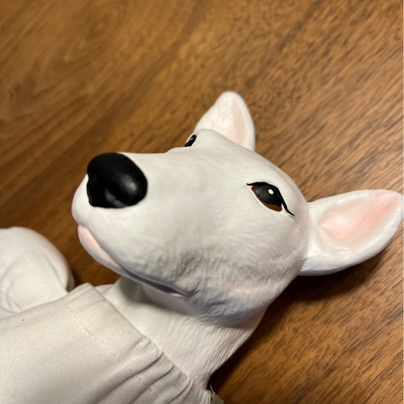 White Bull Terrier Ceramic Handmade Doll - Picture 6 of 13